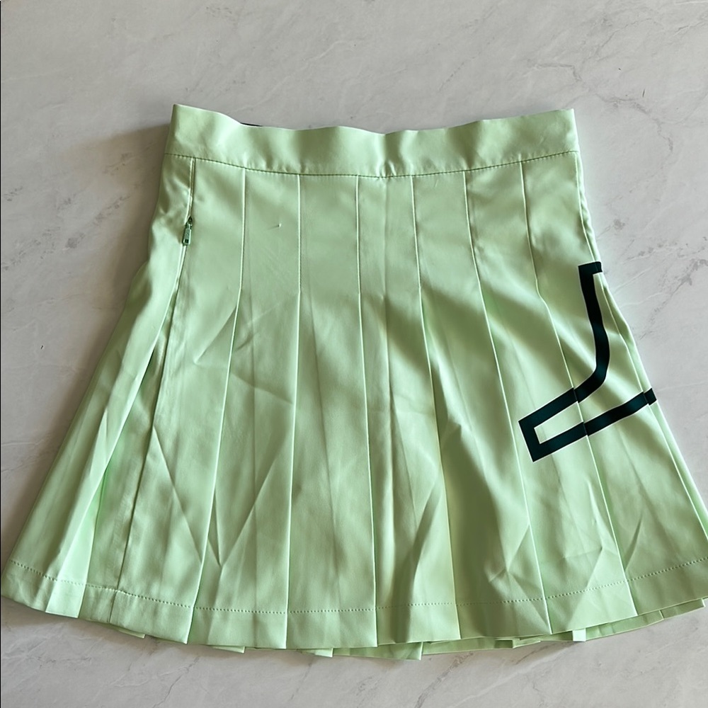 J.Lindeberg Light Green Pleated Mini Golf Skirt